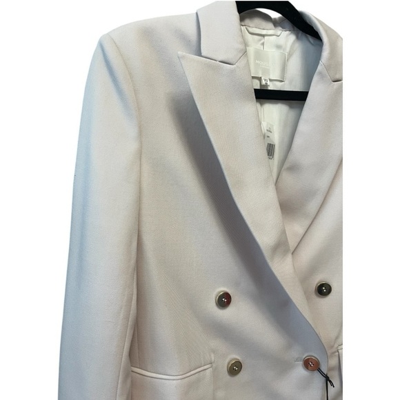 Moussy Vintage Wool Blazer XS | Double-Breasted Ivory Jacket | NWT $740 - Picture 4 of 10